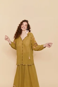 Discount BLUSA CHAIN VERDE Shirts and blouses