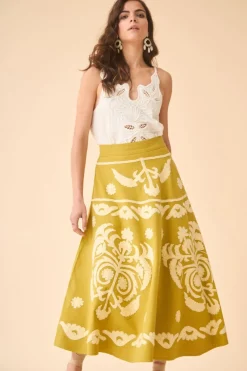 Outlet FALDA FALDA NARANJO OLIVA Skirts