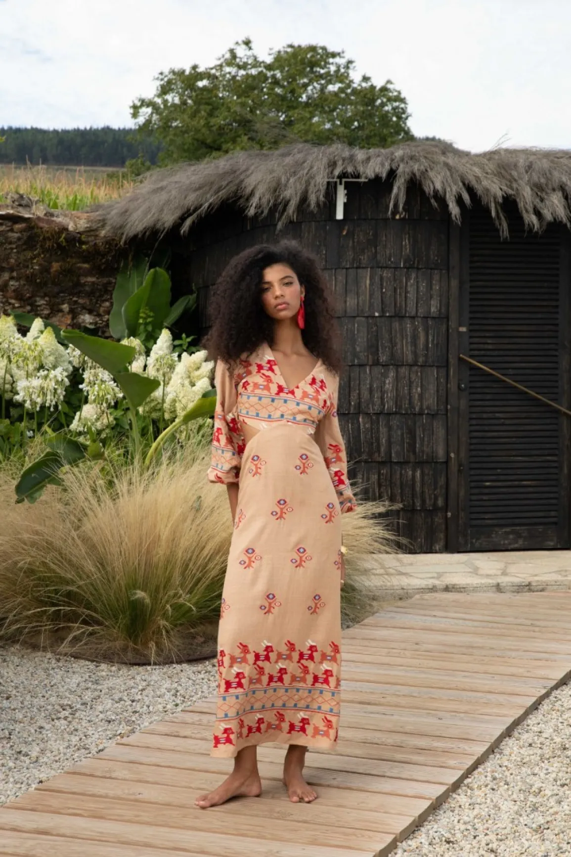 Sale VESTIDO BASILIOBEIGE Midi dresses