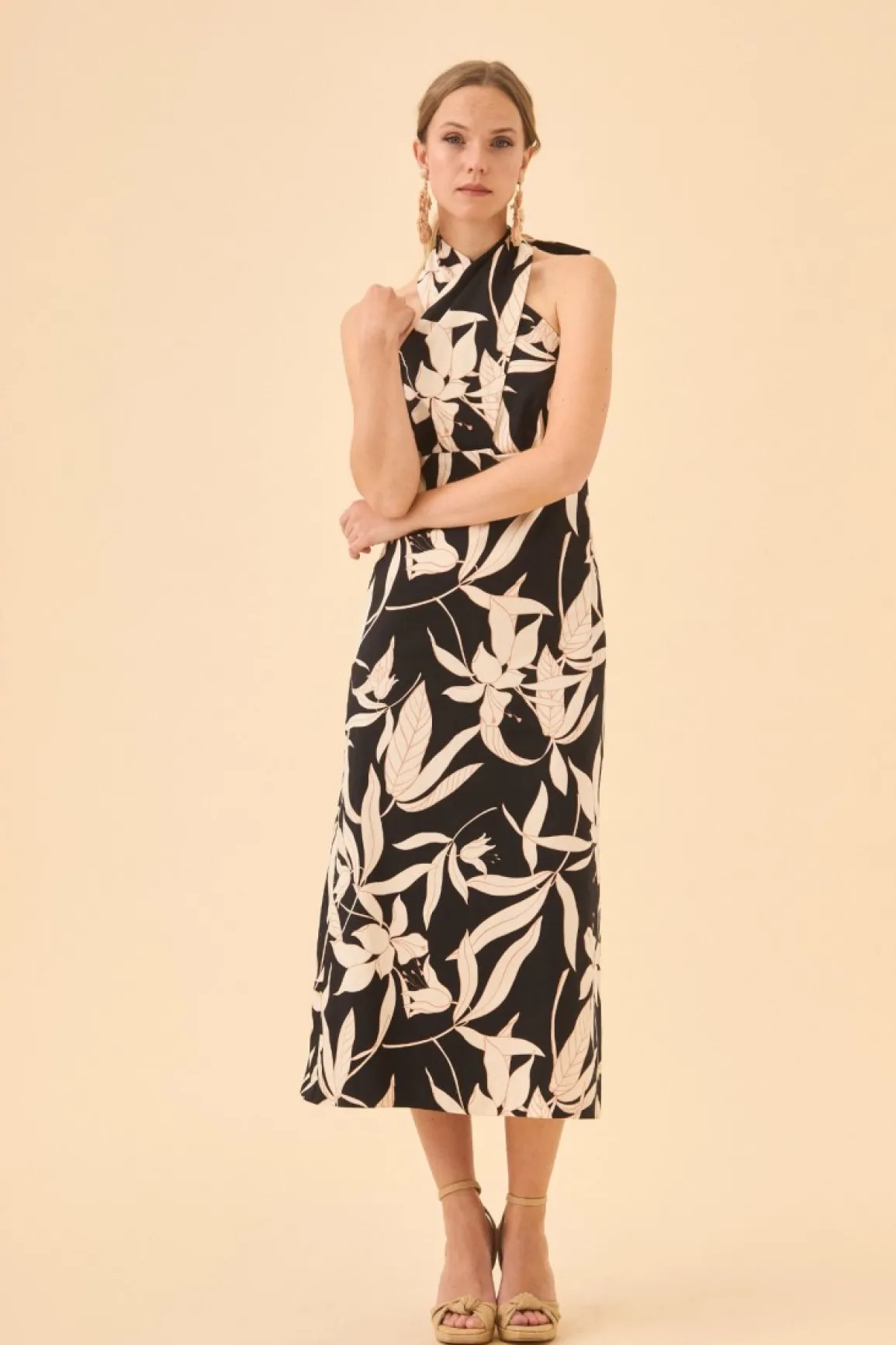 Discount VESTIDO CATRINBEIGE/NEGRO Midi dresses