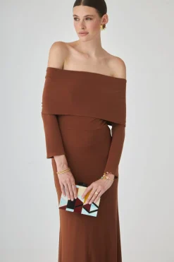 Discount VESTIDO CHOCOBMARRÓN Long dresses