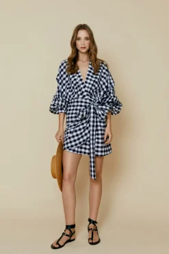 Fashion VESTIDO CORTO ELIA CORTOCUADROS NEGROS Dresses