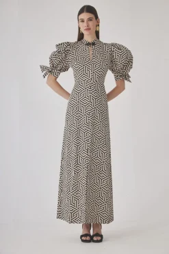 Hot VESTIDO HERVASBEIGE/NEGRO Midi dresses