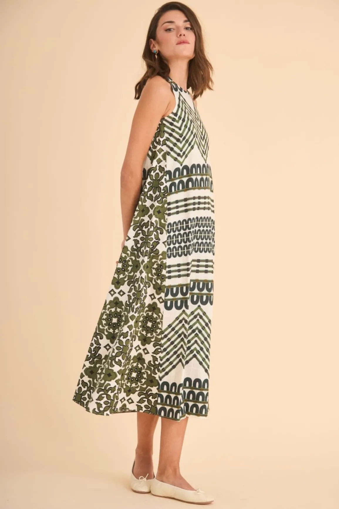 Discount VESTIDO NO USARESTAMPADO VERDE Dresses