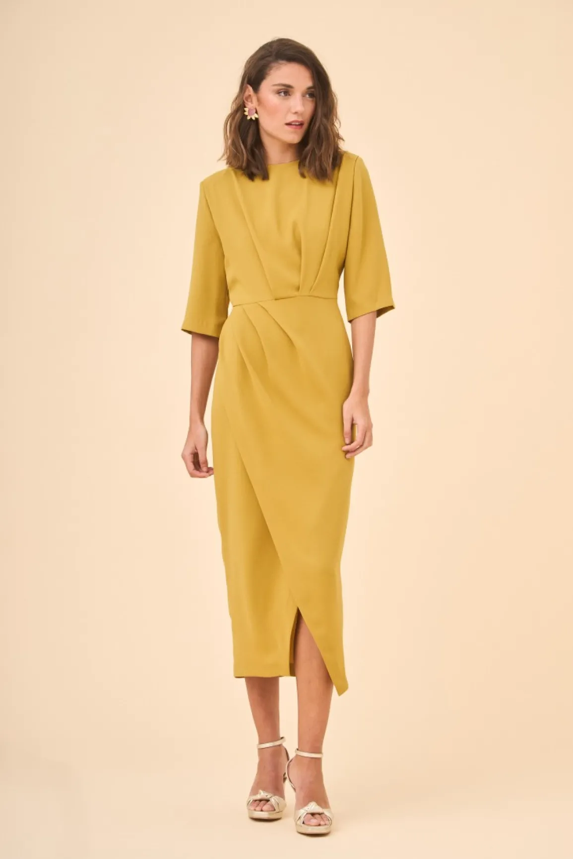 Sale VESTIDO RUBBENMOSTAZA Midi dresses