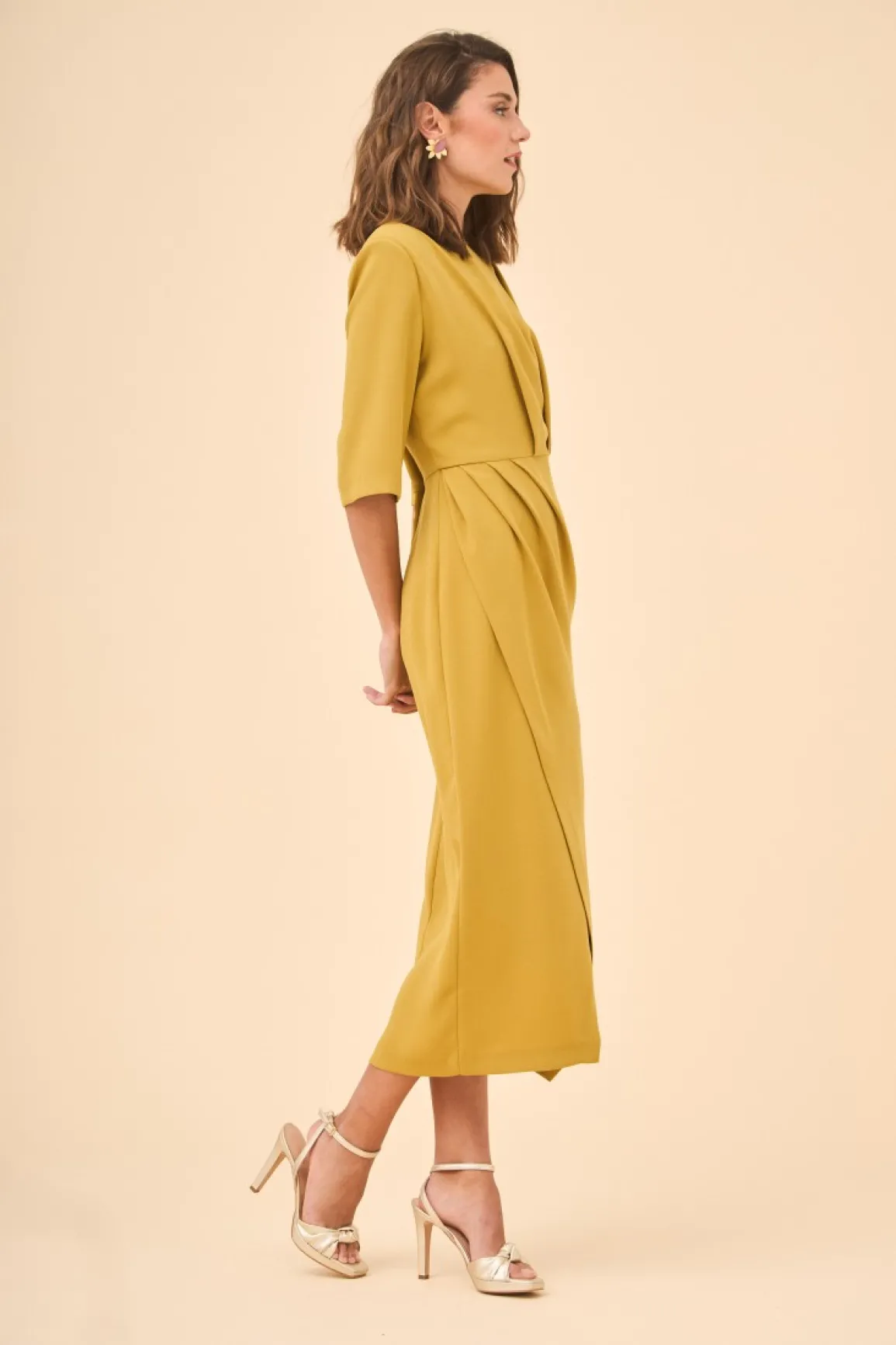 Sale VESTIDO RUBBENMOSTAZA Midi dresses